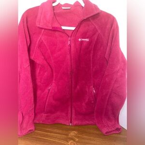 Columbia Ladies Size Large Full Zip Fleece Jacket Hot Pink